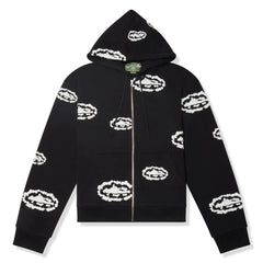 Corteiz x Denim Tears Cotton Wreath Black Zip-up Hoodie