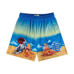 Eric Emanuel EE Beach Print Short Blue/Yellow