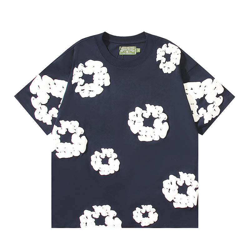 Denim Tears Cotton Wreath Graphic T-Shirt Navy Blue