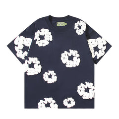Denim Tears Cotton Wreath Graphic T-Shirt Navy Blue
