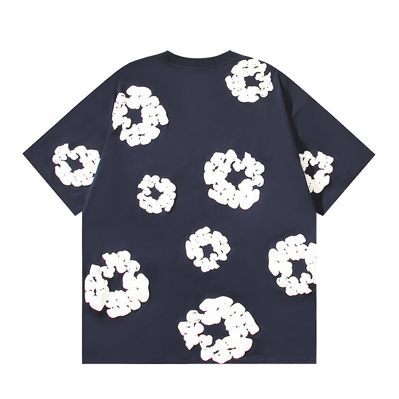 Denim Tears Cotton Wreath Graphic T-Shirt Navy Blue