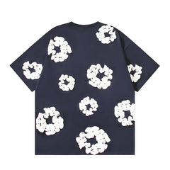 Denim Tears Cotton Wreath Graphic T-Shirt Navy Blue
