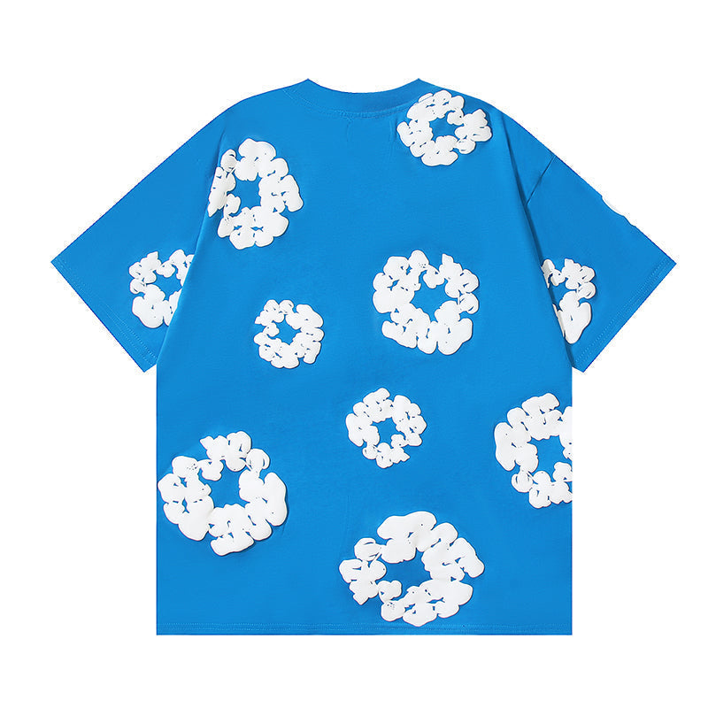 Denim Tears Cotton Wreath Graphic T-Shirt Blue