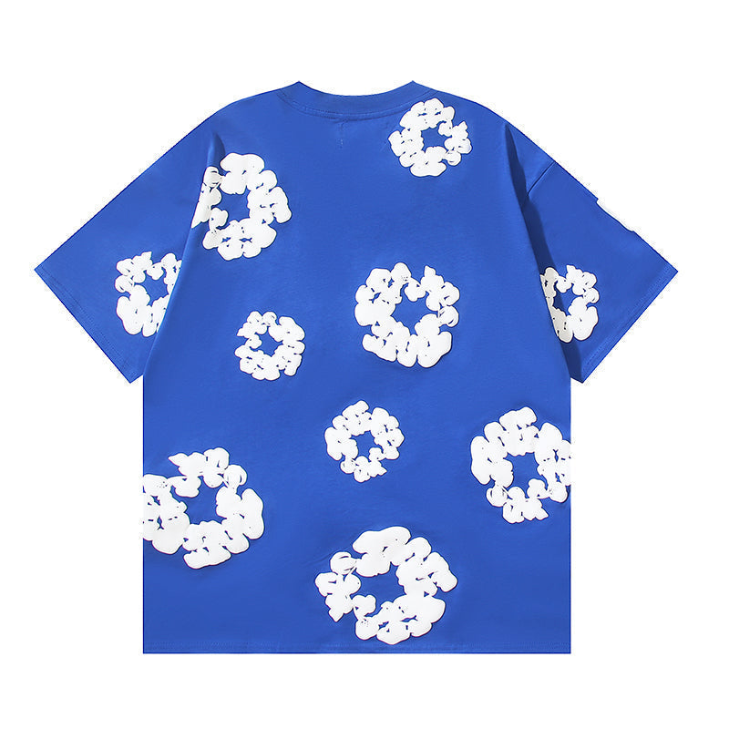 Denim Tears Cotton Wreath Graphic T-Shirt Blue