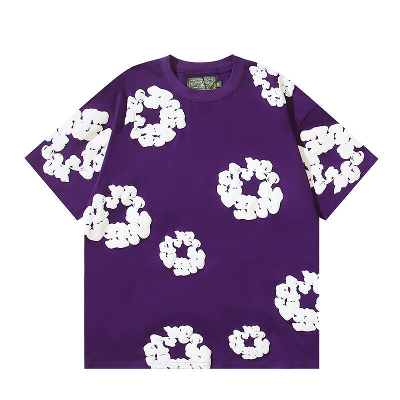 Denim Tears Cotton Wreath Graphic T-Shirt Purple