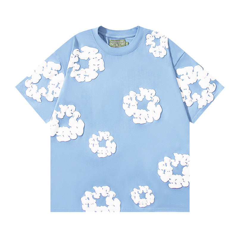 Denim Tears Cotton Wreath Graphic T-Shirt Blue