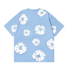 Denim Tears Cotton Wreath Graphic T-Shirt Blue