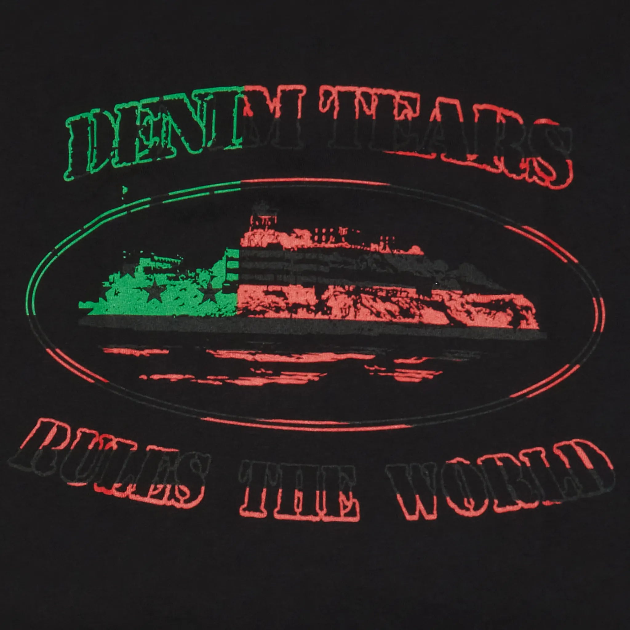 Corteiz x Denim Cortears OG Alcatraz Black T Shirt