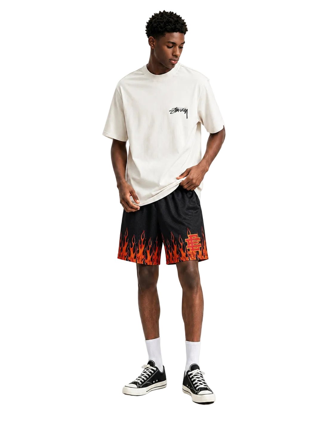 Eric Emanuel EE Basic Core Burning Flames Short Black Red