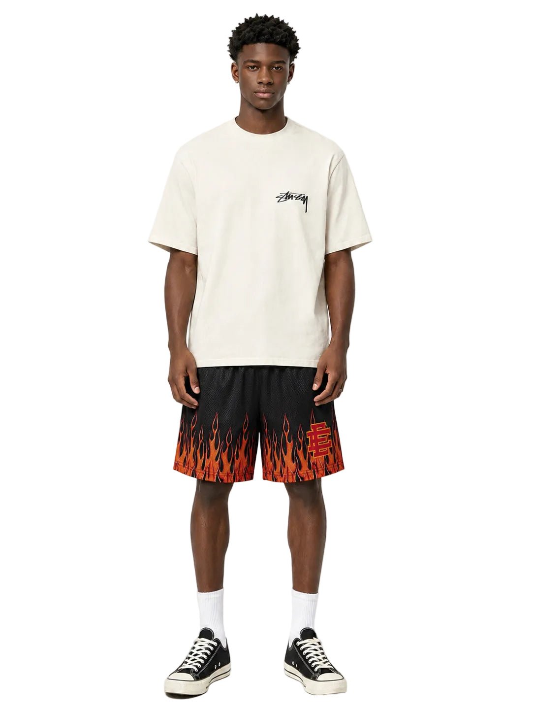 Eric Emanuel EE Basic Core Burning Flames Short Black Red