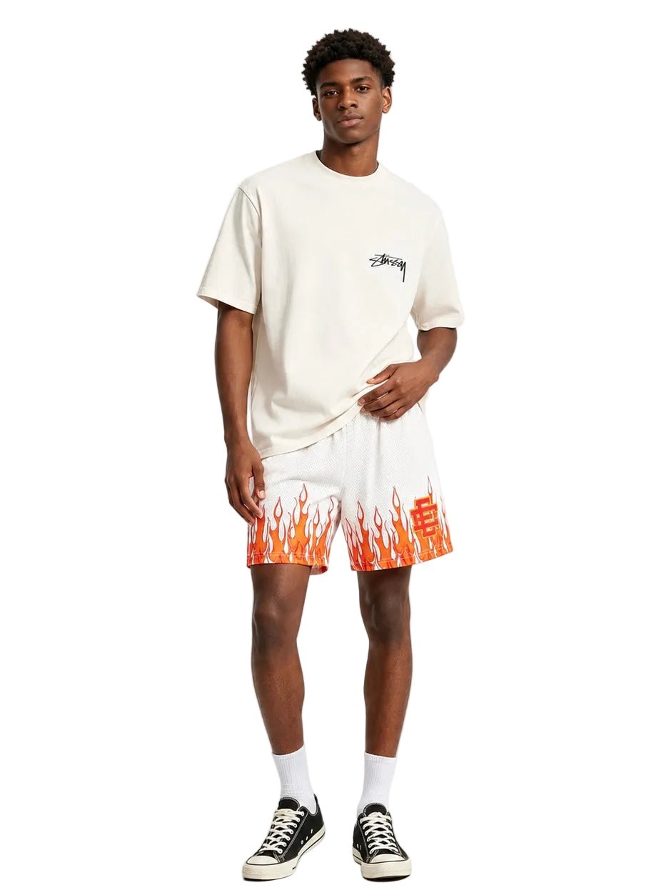 Eric Emanuel EE Basic Core Burning Flames Short Off White Red
