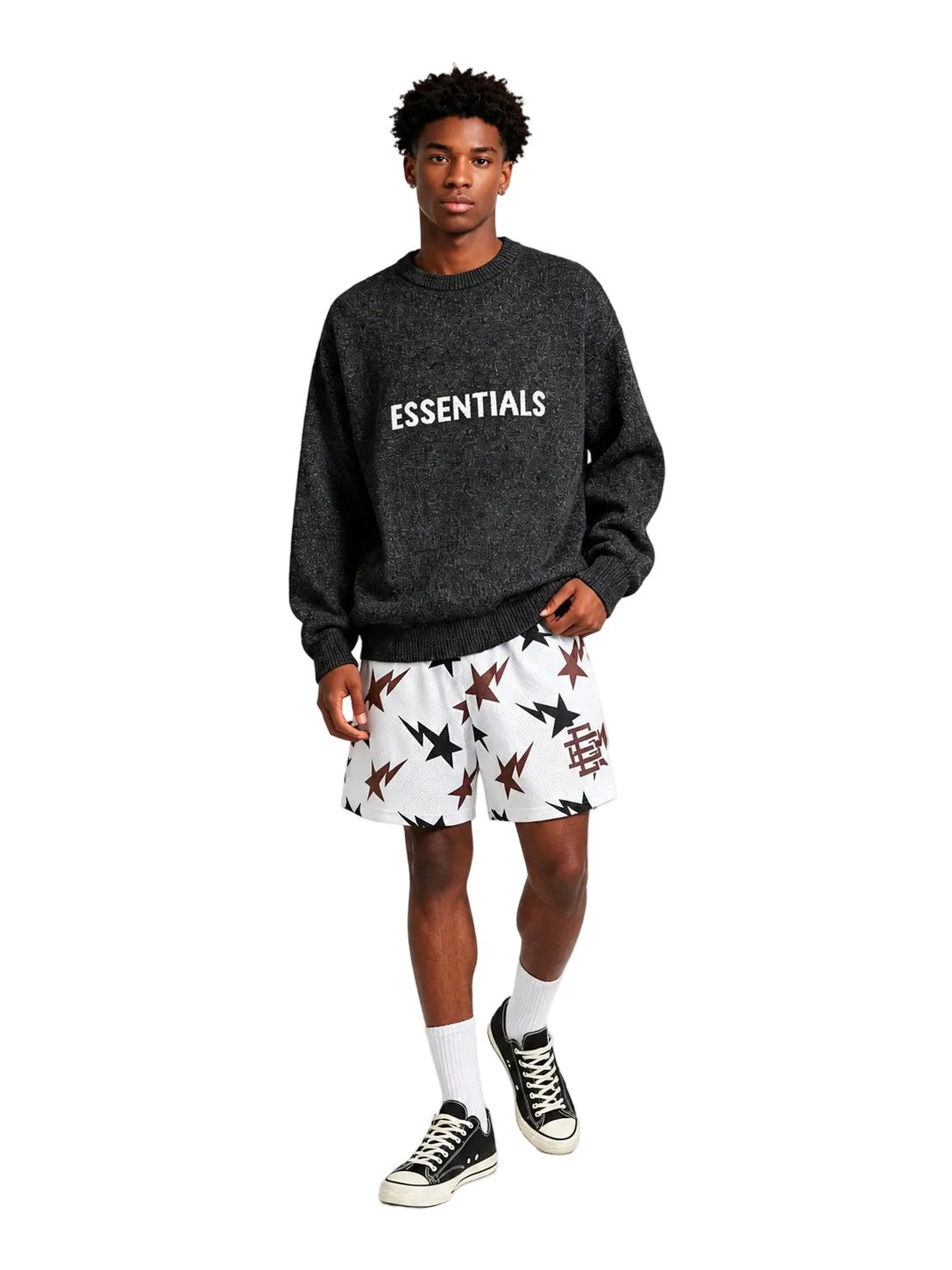 Eric Emanuel x BAPE EE Basic Core Short Cream Brown Navy